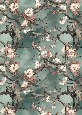 Verdunkelungsrollo Blumen am Baum