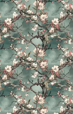 Verdunkelungsrollo Blumen am Baum