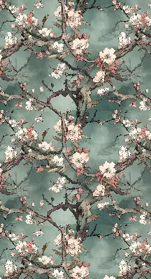 Verdunkelungsrollo Blumen am Baum
