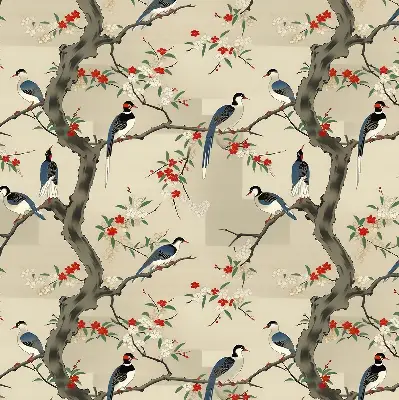 Verdunkelungsrollo Vögel auf einem Baum