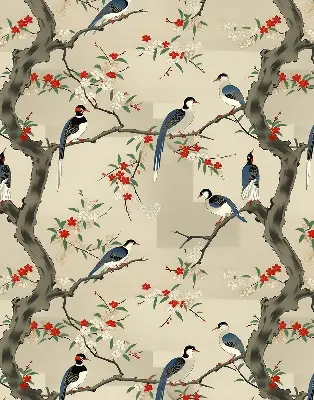 Verdunkelungsrollo Vögel auf einem Baum
