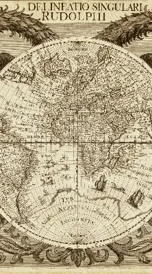 Verdunkelungsrollo Karte der alten Welt