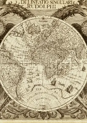 Verdunkelungsrollo Karte der alten Welt