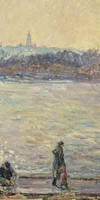 Fenster rollo Menschen auf dem Wasser
