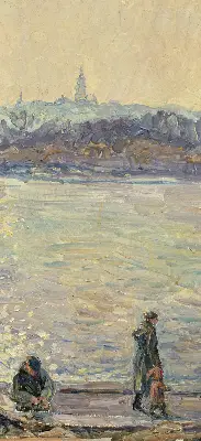 Fenster rollo Menschen auf dem Wasser