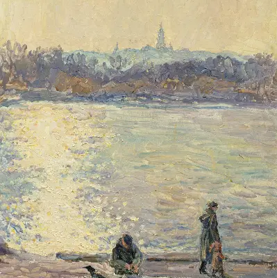 Fenster rollo Menschen auf dem Wasser