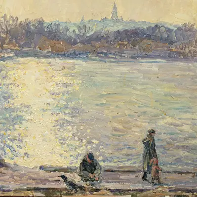 Fenster rollo Menschen auf dem Wasser