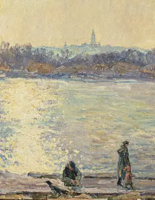 Fenster rollo Menschen auf dem Wasser