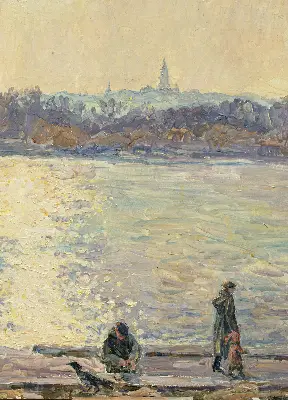 Fenster rollo Menschen auf dem Wasser