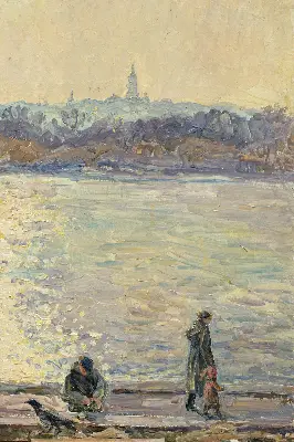 Fenster rollo Menschen auf dem Wasser