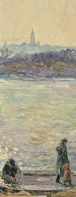Fenster rollo Menschen auf dem Wasser
