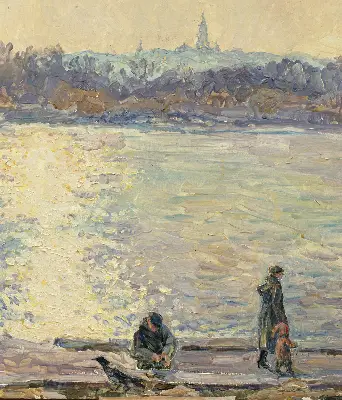 Fenster rollo Menschen auf dem Wasser