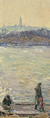 Fenster rollo Menschen auf dem Wasser