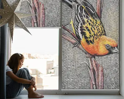 Verdunkelungsrollo Ein Vogel auf einem Ast