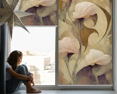 Fenster rollo Rosa Blüten