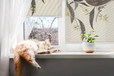 Fenster rollo Vögel auf einem Baum