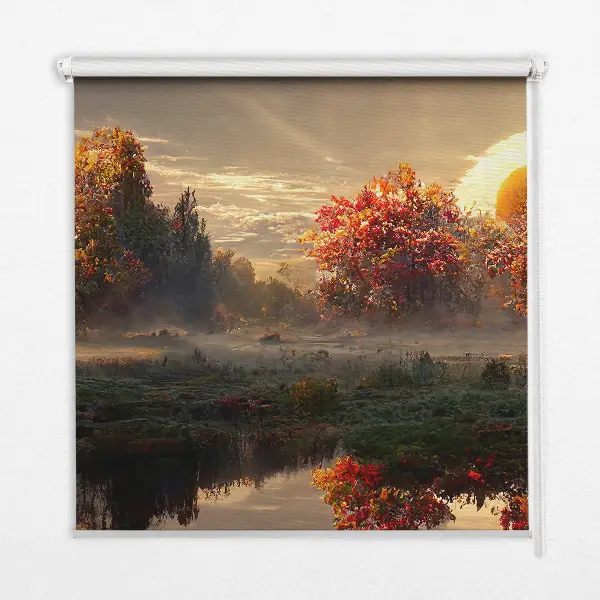 Verdunkelungsrollo Sonnenuntergang hinter den Bäumen