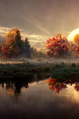Verdunkelungsrollo Sonnenuntergang hinter den Bäumen