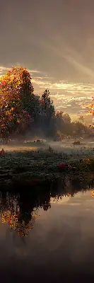 Verdunkelungsrollo Sonnenuntergang hinter den Bäumen
