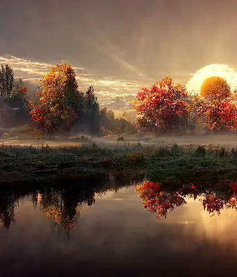 Verdunkelungsrollo Sonnenuntergang hinter den Bäumen