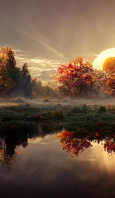 Verdunkelungsrollo Sonnenuntergang hinter den Bäumen