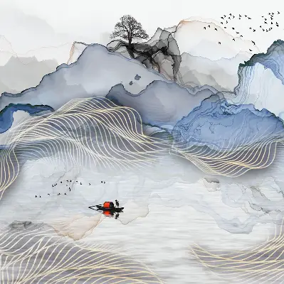 Fenster rollo Verschwommene Berge