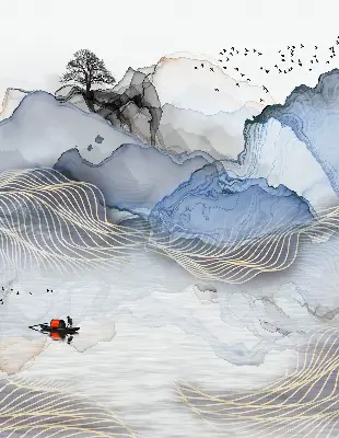 Fenster rollo Verschwommene Berge