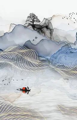 Fenster rollo Verschwommene Berge