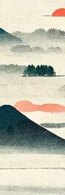 Rollo lichtundurchlässig Bemalte Berge