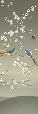 Fenster rollo Vögel auf einem Ast