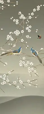 Fenster rollo Vögel auf einem Ast