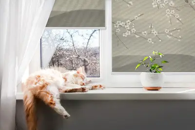 Fenster rollo Vögel auf einem Ast