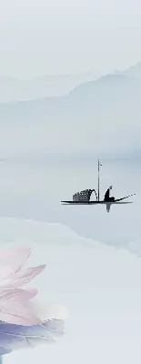 Verdunkelungsrollo Ein Fischer auf einem Boot