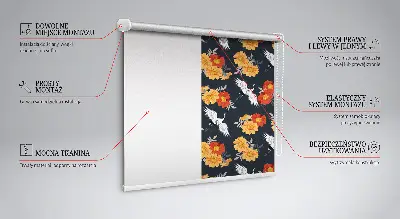 Fenster rollo Blumen und Kraniche
