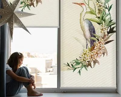 Fenster rollo Ein Kranich im Grünen