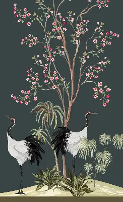 Fenster rollo Vögel am Rosenstrauch