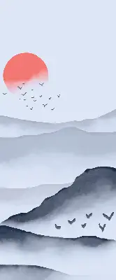 Rollo lichtundurchlässig Berge im Nebel