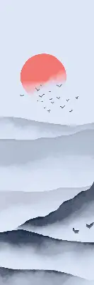 Rollo lichtundurchlässig Berge im Nebel