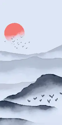 Rollo lichtundurchlässig Berge im Nebel