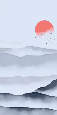 Rollo lichtundurchlässig Berge im Nebel