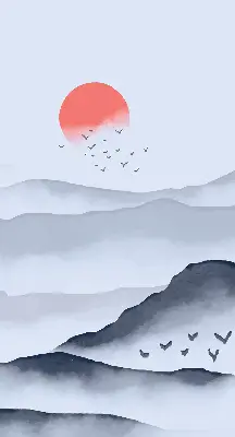 Rollo lichtundurchlässig Berge im Nebel