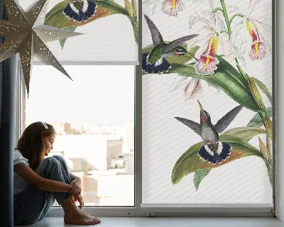 Verdunkelungsrollo Vögel auf einer Blume