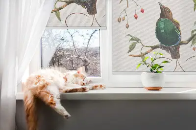 Fenster rollo Vögel auf einem Ast