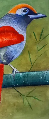 Verdunkelungsrollo Ein Vogel auf einem Ast