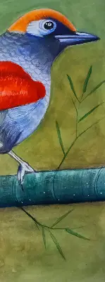 Verdunkelungsrollo Ein Vogel auf einem Ast