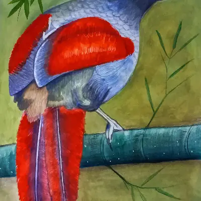 Verdunkelungsrollo Ein Vogel auf einem Ast