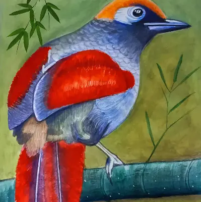 Verdunkelungsrollo Ein Vogel auf einem Ast