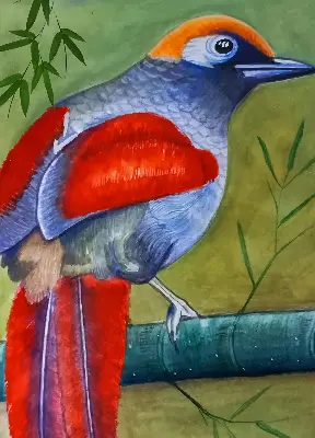 Verdunkelungsrollo Ein Vogel auf einem Ast