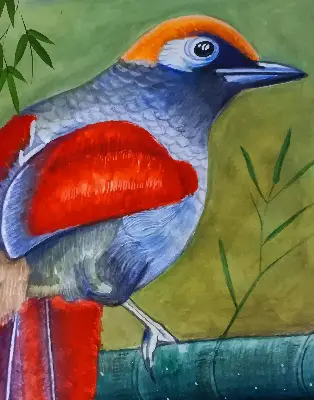 Verdunkelungsrollo Ein Vogel auf einem Ast