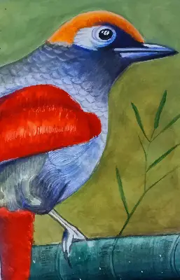 Verdunkelungsrollo Ein Vogel auf einem Ast